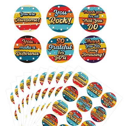 G2PLUS Appreciation Thank You Stickers, 120PCS Round Appreciation Stickers, Thank You for All You Do Stickers, You are Awesome Stickers, 2'' Kudos Stickers for Students Volunteers Employees Nurses