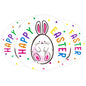 G2PLUS Easter Gift Stickers, 120Pcs Happy Easter Stickers, 2" Round Bunny Easter Labels, Lovely Bunny Stickers, Personalized Easter Decoration Stickers for Gift Wrap, Easter Party, Candy Bags