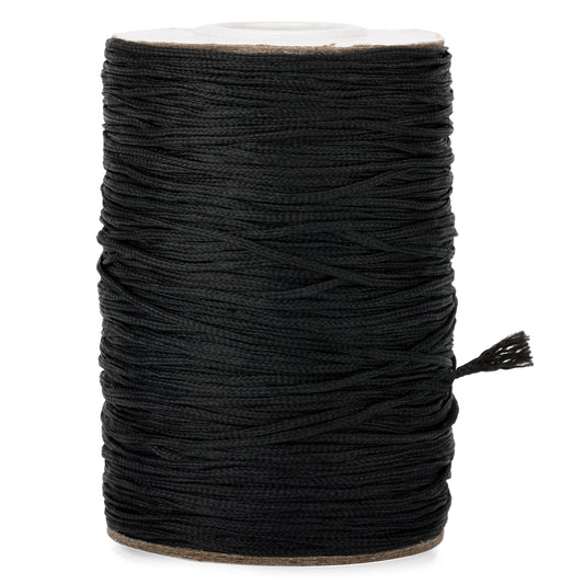 G2PLUS 1.5mm Black Nylon Cord String, 100m Satin Braided Cord, No-elastic Roman Blind Cord, Jewelry Making Cord, Chinese Knot Cord for Necklace, Bracelets and Beading