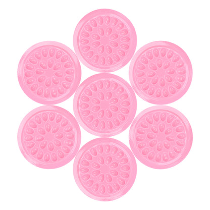 G2PLUS False Eyelashes Glue Holders, 100 PCS Disposable Eyelash Glue Holder Plastic Glue Pallet Pad for Eyelash Extensions (Pink)