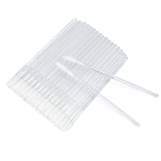 G2PLUS 100 PCS Lip Brushes - Transparent Lip Wands - Lipstick Lip Applicator Wands for Lips, Eyes and Makeup Application