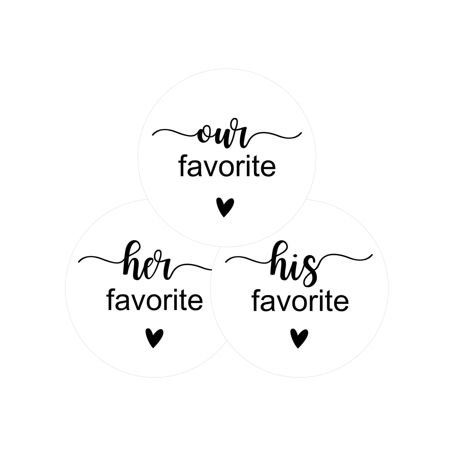 G2PLUS 120PCS Wedding Stickers, His and Her Favorite Stickers, Our Favorite Stickers, 2" Round Wedding Favors Stickers, White Black Sealing Labels for Wedding Party Favors, Baby Showers(40 of Each)