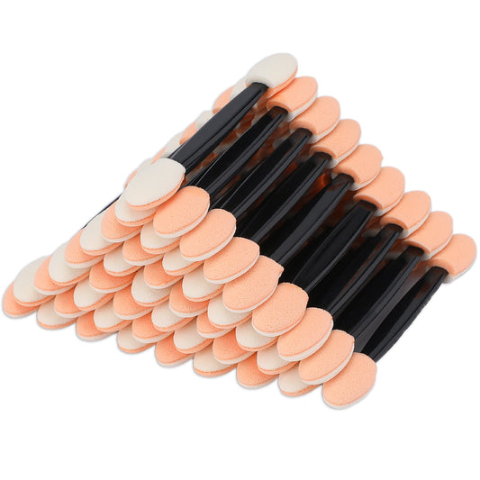 50PCS Sponge Eyeshadow Applicators - Disposable Eyeshadow Applicators - Beige Eye Shadows Sponge Brushes - Eye Makeup Applicators for Nails and Eyeshadow Makeup