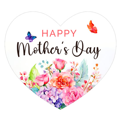 G2PLUS Mother's Day Stickers, 60PCS Happy Mother's Day Gift Stickers, 2'' Heart Shaped Mother's Day Label Stickers, Floral Gift Stickers for Mother's Day Gift Wrap, Party Favors Decorations