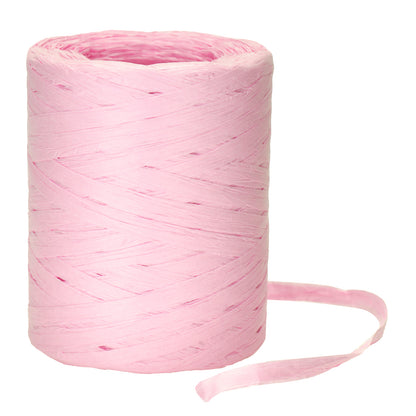 G2PLUS 218 Yards Raffia Paper Craft Ribbon, 1/4 Inch Wide Raffia Ribbon for Gift Wrapping, Pink Raffia Ribbon Packing Twine String for DIY Arts & Crafts, Crochet Supplies, Christmas Holiday Decor