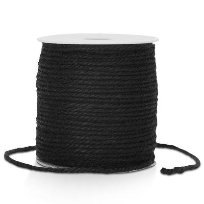 G2PLUS Natural Jute Twine String, 3mm Jute Garden Twine, 328 Feet Jute Twine String for Crafts, 3 Ply Hemp Twine Rope for Gift Wrapping and Climbing Plants, Arts, Decoration Packing String（Black）