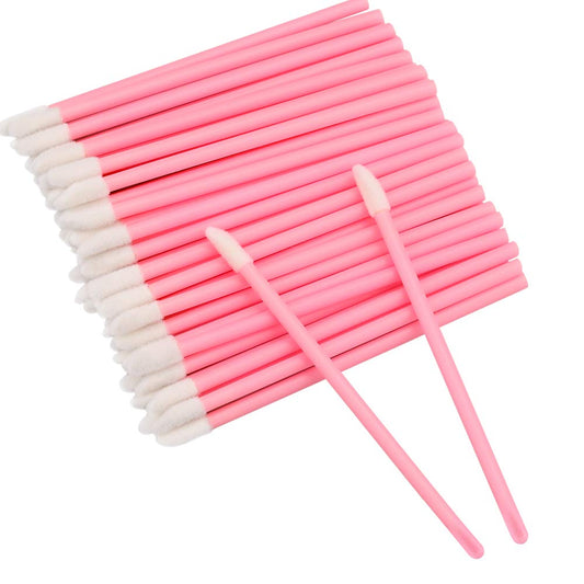 G2PLUS 100 PCS Lip Brushes - Pink Lip Wands - Lipstick Lip Applicator Wands for Lips, Eyes and Makeup Application