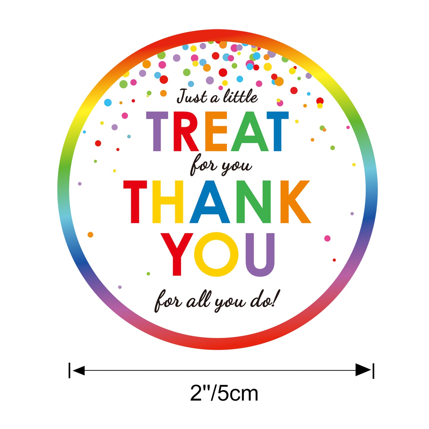 G2PLUS 120PCS Thank You for All You Do Stickers, 2'' Round Thank You Stickers, Colorful Dots Appreciate Sticker Self Adhesive Label Stickers for Gift Wrapping, Wedding, Birthday, Party Favors