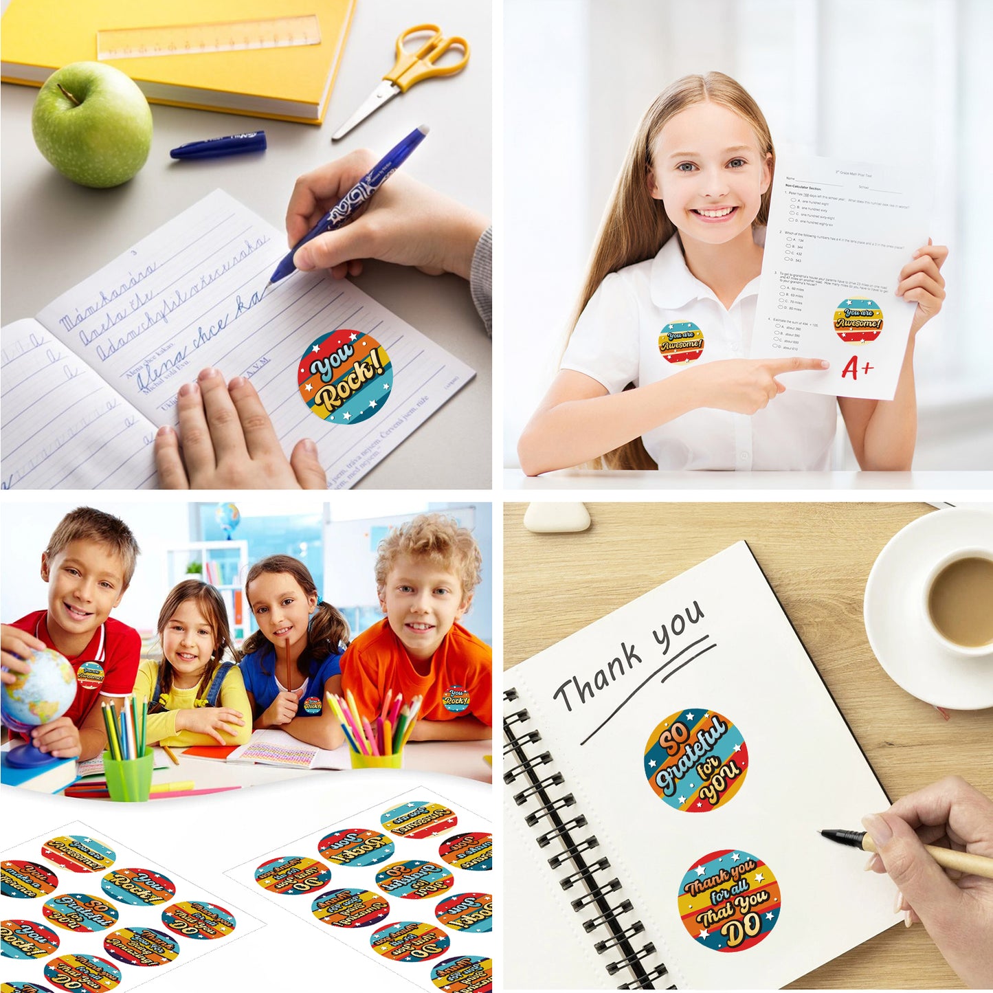 G2PLUS Appreciation Thank You Stickers, 120PCS Round Appreciation Stickers, Thank You for All You Do Stickers, You are Awesome Stickers, 2'' Kudos Stickers for Students Volunteers Employees Nurses