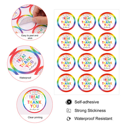 G2PLUS 120PCS Thank You for All You Do Stickers, 2'' Round Thank You Stickers, Colorful Dots Appreciate Sticker Self Adhesive Label Stickers for Gift Wrapping, Wedding, Birthday, Party Favors