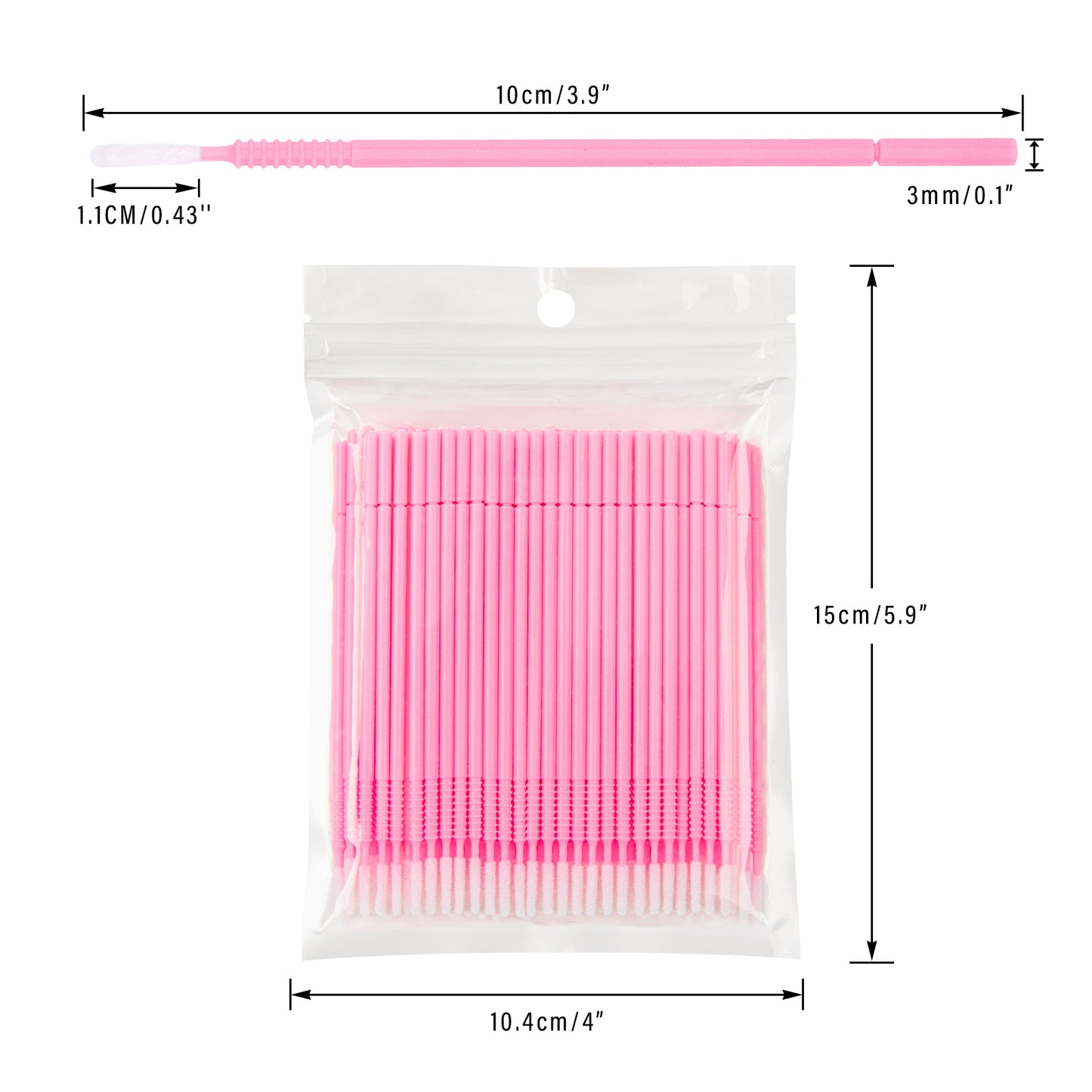 G2PLUS Micro Brush, 200pcs Disposable Micro Applicator, Microswabs for Eyelash Extensions, Micro Applicator Brush Cleaning Tool for Lashes, Dental, Nails, Eyeliner and Personal Care (Pink)