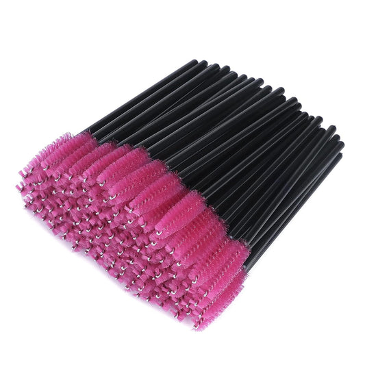 G2PLUS 100 PCS Rose Eyelash Brushes Spoolies - Eyebrow Spoolie Brushes -Mascara Wands - Eyelash Extension Brushes for Extensions …