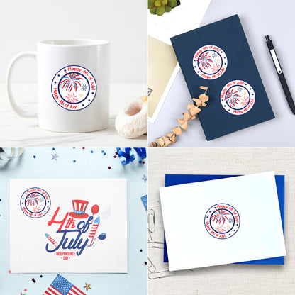 G2PLUS Independence Day Stickers, 120PCS Happy 4th of July Stickers, 2 Inch Round American Patriotic Stickers, USA Patriotic Gift Stickers for Envelope Seals, Cards, Gift Bags, Party Favors