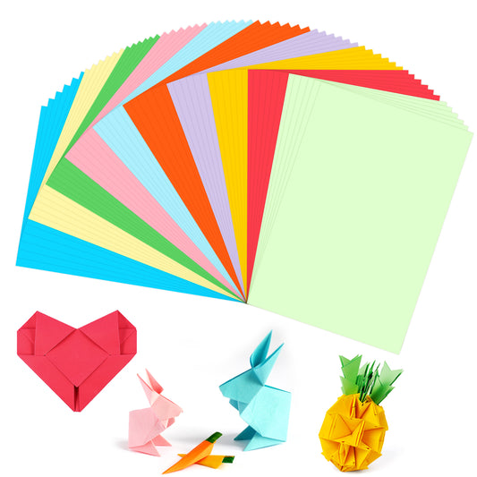 G2PLUS 100 Sheets A4 Coloured Paper - 100gsm Handmade Origami Paper - 10 Colors Double Side A4 DIY Paper for Arts and Crafts Projects