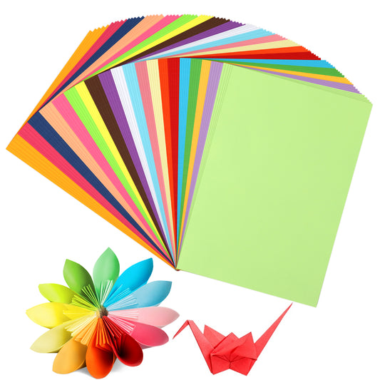 G2PLUS 100 Sheets A4 Coloured Paper - 70gsm Handmade Origami Paper - 20 Colors Double Side A4 DIY Paper for Arts and Crafts Projects