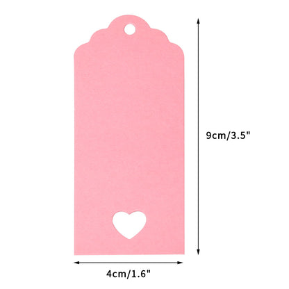 G2PLUS 100 PCS Gift Kraft Tags Luggage Tags 4 CM * 9 CM Labels with 30 Meters Jute Twine (Pink) - G2plus