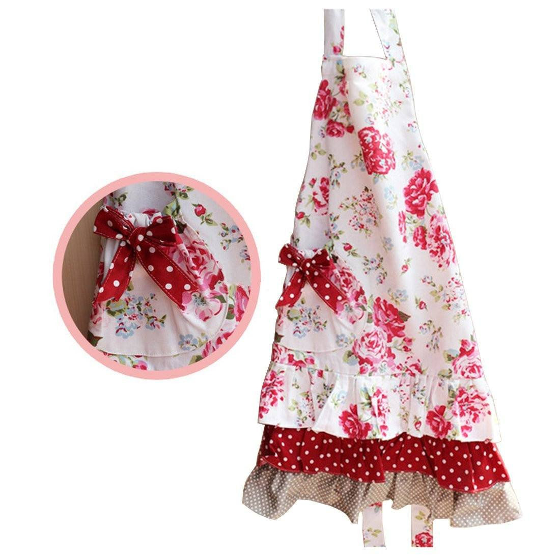 Lovely Classic Style Women's Cooking Baking Apron with Pockets Great Gift For Wife Ladies (Adult Women Aprons) - G2plus