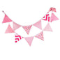 3.3 M Triangle Pennant Flags Vintage Bunting Floral Cotton Banner Kit Pennant Garland For Wedding,Festivals,Nursery,Outdoor Pennant Hanging Decoration (Pink) - G2plus