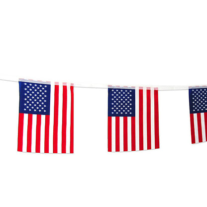 G2PLUS 2PCS American Flag Bunting, 11 Meter USA National Banner Pennant with 40 Pendants - G2plus