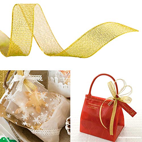 G2PLUS Ruban D'emballage Cadeau en Organza,pour Coffret Cadeau Décoration Mariage Noël - 2 rouleaux x 22M