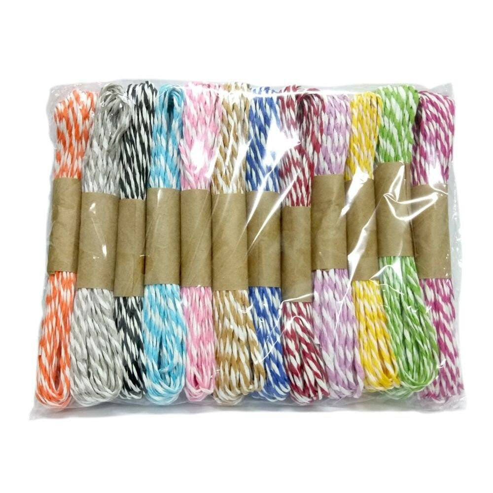 Raffia Stripes Paper String For DIY Making,120 Yards (12 Colors) - G2plus