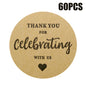 Original Design 60PCS Thank You for Celebrating with US Stickers,2 Inch Round Thank You Kraft Sticker Labels for Invitation Envelopes for Wedding, Baby Shower, Party Favor - G2plus