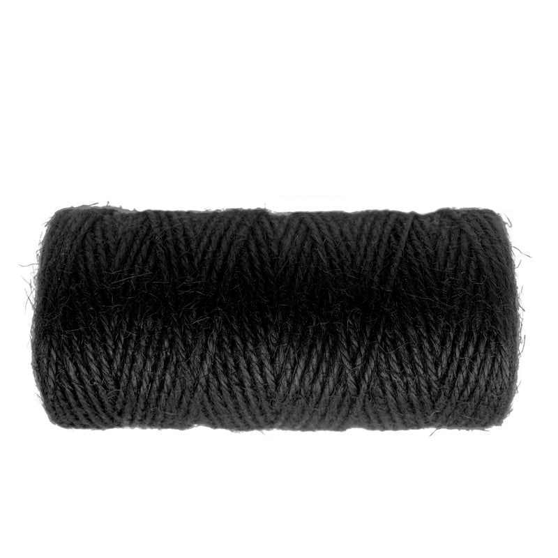 G2PLUS 3Ply Black Jute Twines, 100M Bakers Twine, 2MM Art and Crafts Linen String for Vintage Tags/Labels Tie; Gardening Use - G2plus