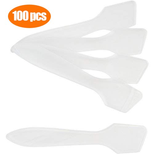 G2PLUS 100 PCS Disposable Makeup Frosted Tip Spatula Cosmetic Mask Spatula for Mixing and Sampling, 3.2'' x 0.6'' Facial Mask Stick - G2plus