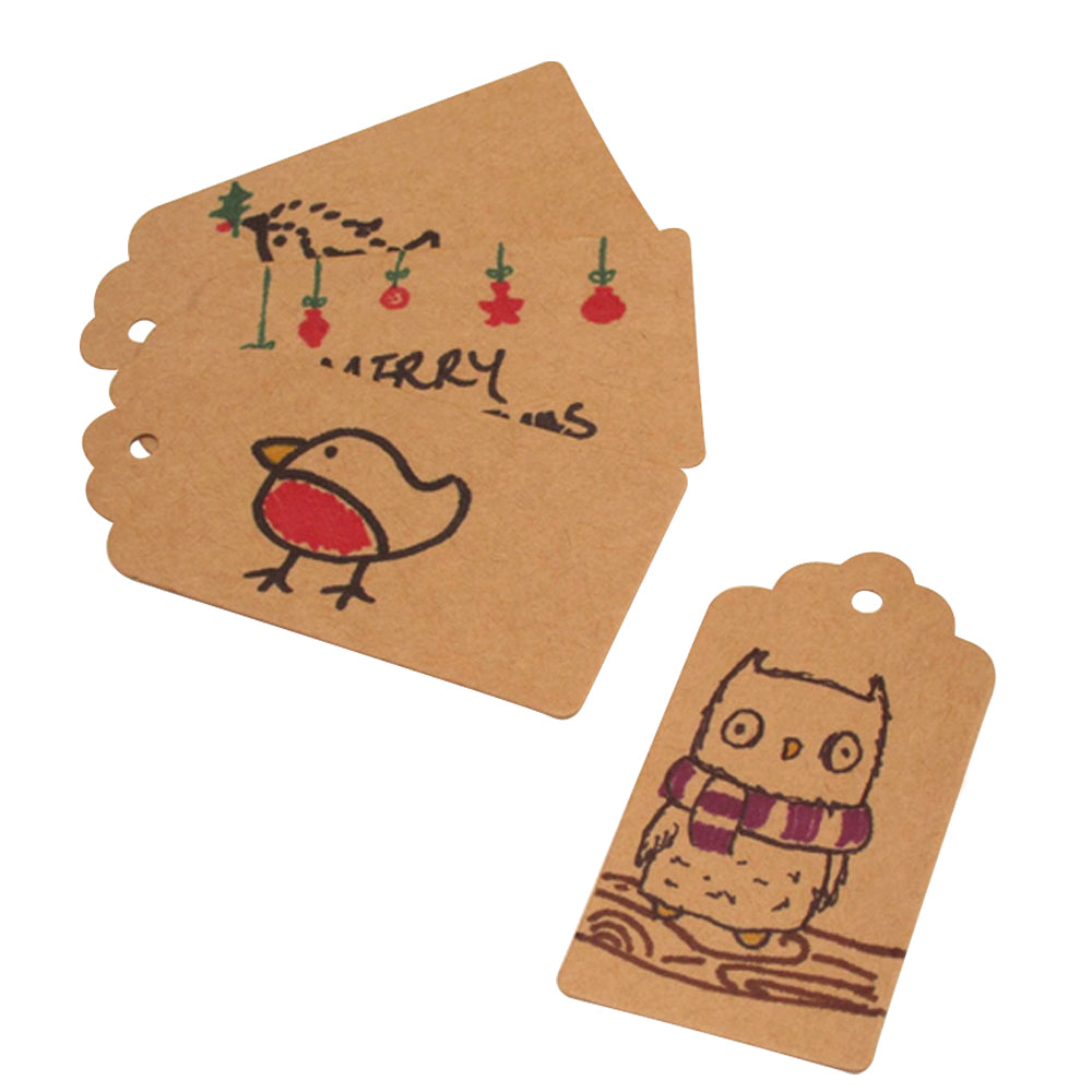 Kraft Paper Tags,Paper Gift Tags with Twine for Arts and Crafts,Wedding Christmas Thanksgiving and Holiday-100PCS - G2plus