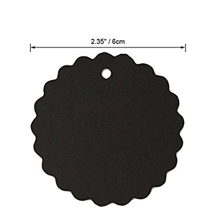 Black Gift Tags, G2PLUS 100PCS Paper Gift Tags with String, Gift Hang Tags, Bonbonniere Favor Gift Tag with Jute Twine 30 Meters Long for Crafts Projects & Price Tags (Black) - G2plus