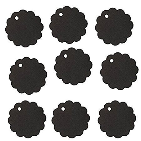 Black Gift Tags, G2PLUS 100PCS Paper Gift Tags with String, Gift Hang Tags, Bonbonniere Favor Gift Tag with Jute Twine 30 Meters Long for Crafts Projects & Price Tags (Black) - G2plus