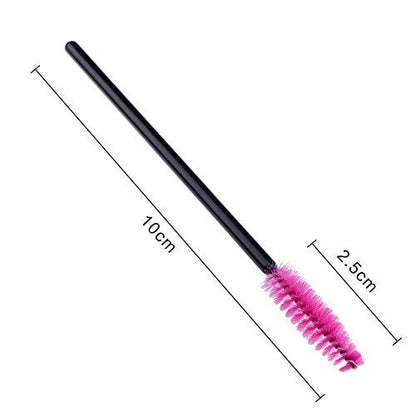 300PCS Pink Disposable Eyelash Mascara Brushes Wands Applicator Makeup Brush Kits