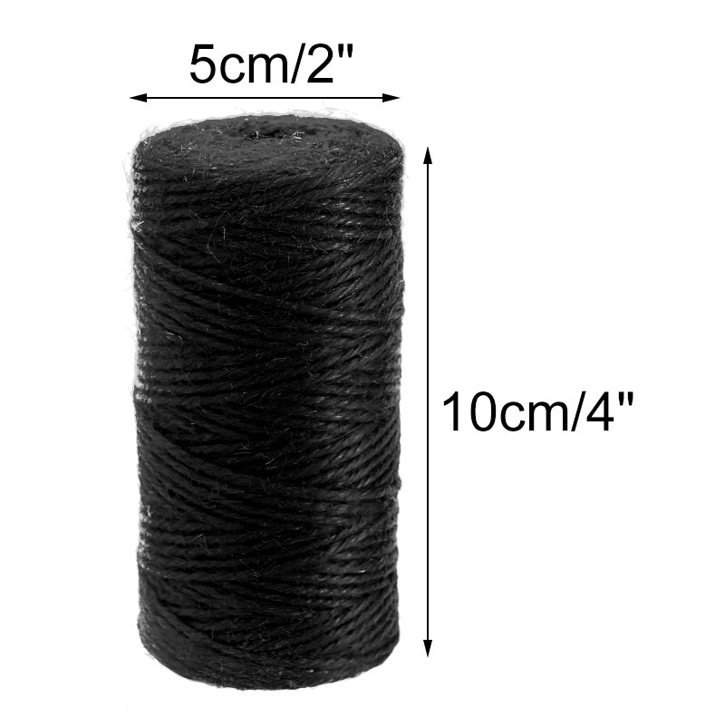 G2PLUS 3Ply Black Jute Twines, 100M Bakers Twine, 2MM Art and Crafts Linen String for Vintage Tags/Labels Tie; Gardening Use - G2plus