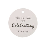 Thank You for Celebrating with Us Tag,Original Design Paper Gift Tag,100 PCS Kraft Tags with 100 Feet String for Wedding,Baby Shower, Party Favor (White) - G2plus
