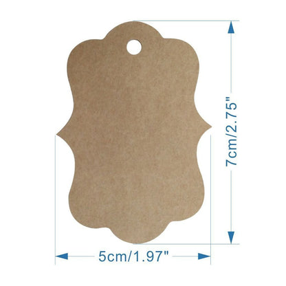 100 PCS Blank Kraft Gift Tags 2.75’’x 1.97’’ Paper Hang Tags with 100 Feet Jute Twine - G2plus