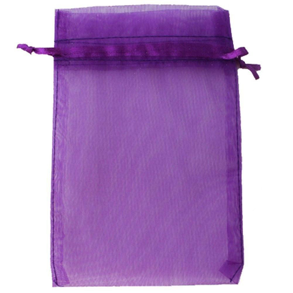 Organza Bags, G2PLUS 100PCS 10X15CM (4X6") Drawstring Organza Jewelry Favor Pouches Wedding Party Festival Gift Bags Candy Bags (Purple) - G2plus