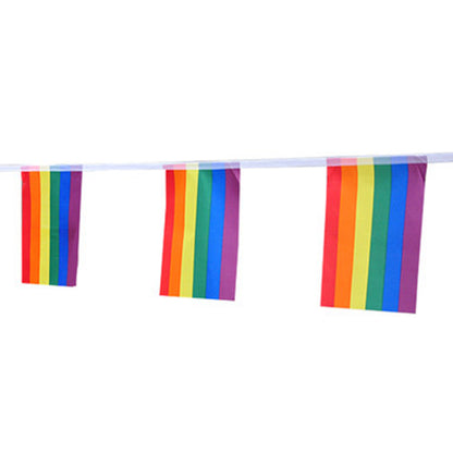 31Feet Rainbow Flag LGBT Pride Flag String,5.5" X 8.2" Human Rights Gay Men & Women Pride Flag Banner for Indoor/Outdoor  Decorations - G2plus