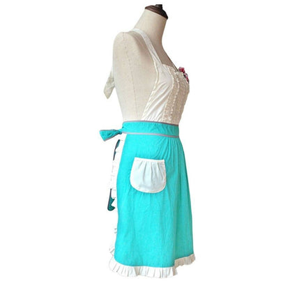 Lovely Classic Style Women’s Cooking Apron Kitchen Apron Baking Apron with Pocket Great Gift For Wife Ladies Macara Dragon White&Blue (Adult Women) - G2plus