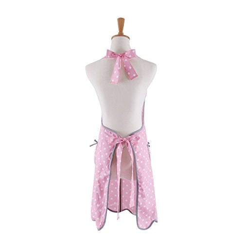 Cotton Aprons for Women with 2 Pockets, Polka Dot Apron, Great for Home Cooking, Baking, Gardening (Adult Women)