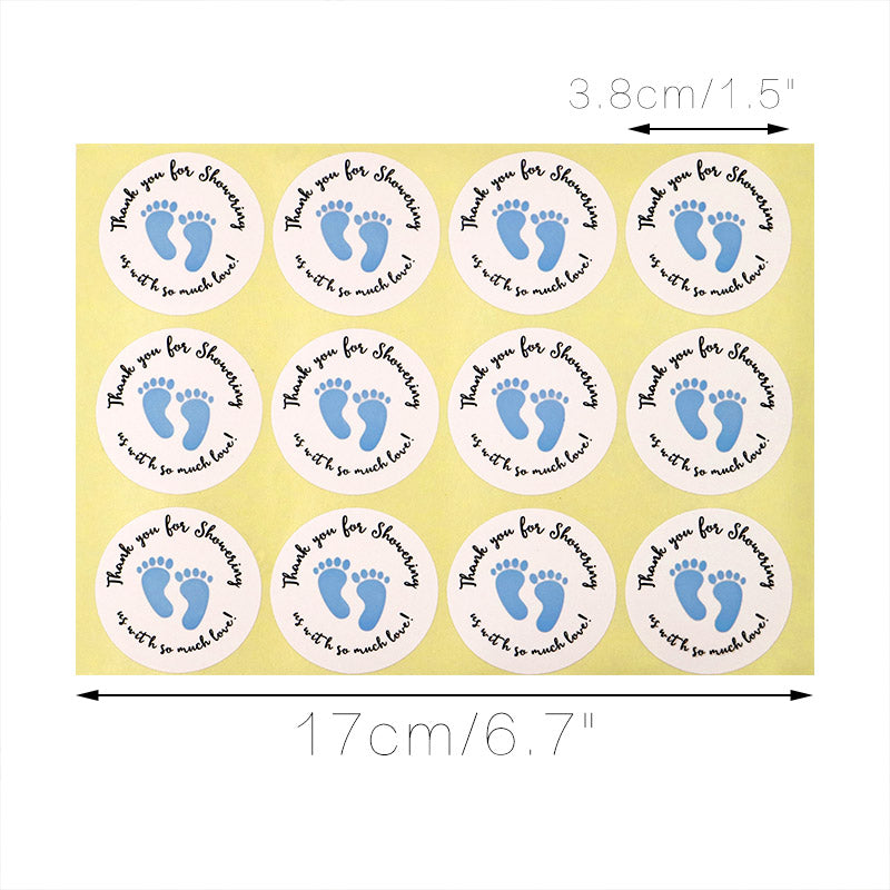 Original Design 120PCS Baby Shower Stickers,Thanks for Showering us,1.5inch Girl Boy & Gender Neutral Round Shower Stickers - G2plus