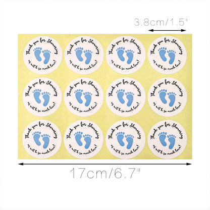 Original Design 120PCS Baby Shower Stickers,Thanks for Showering us,1.5inch Girl Boy & Gender Neutral Round Shower Stickers - G2plus