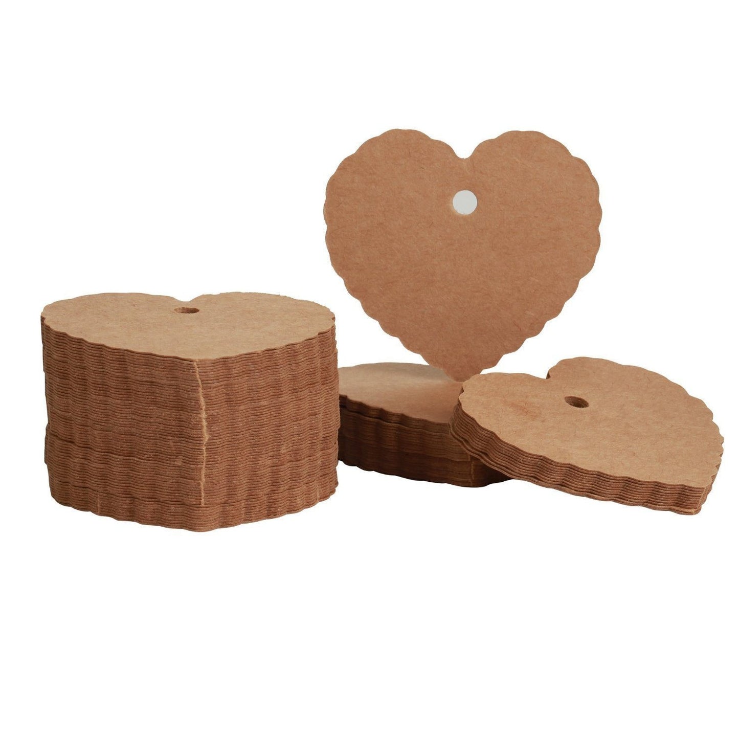 Brown Gift Tags, G2PLUS 100PCS Kraft Paper Gift Tags Wedding Favor Kraft Hang Tag Bonbonniere Favor Gift Tags with Jute Twine 30 Meters Long for DIY Crafts & Price Tags (Heart Shape-Brown) - G2plus