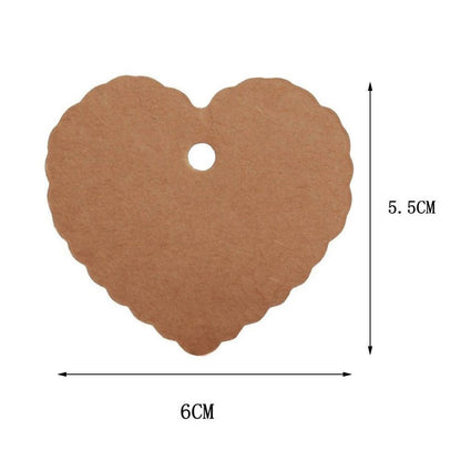 Brown Gift Tags, G2PLUS 100PCS Kraft Paper Gift Tags Wedding Favor Kraft Hang Tag Bonbonniere Favor Gift Tags with Jute Twine 30 Meters Long for DIY Crafts & Price Tags (Heart Shape-Brown) - G2plus