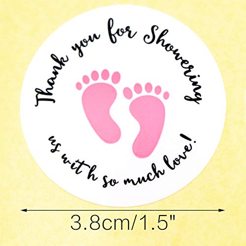 Original Design 120PCS Baby Shower Stickers,Thanks for Showering us,1.5inch Girl Boy & Gender Neutral Round Shower Stickers - G2plus