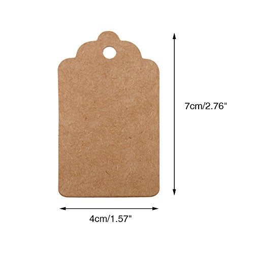 Price Tags, Kraft Paper Gift Tags 100 PCS Paper Tags with 100 Feet Jute String for Arts and Crafts, Wedding Christmas Day Thanksgiving,7 cm X 4 cm - G2plus