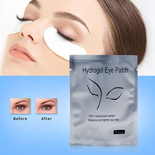 50 Pairs of Eye Gel Pads Eyelash Extension Pads Lint Eye Patches Eye Treatment Mask for Women (Silver)