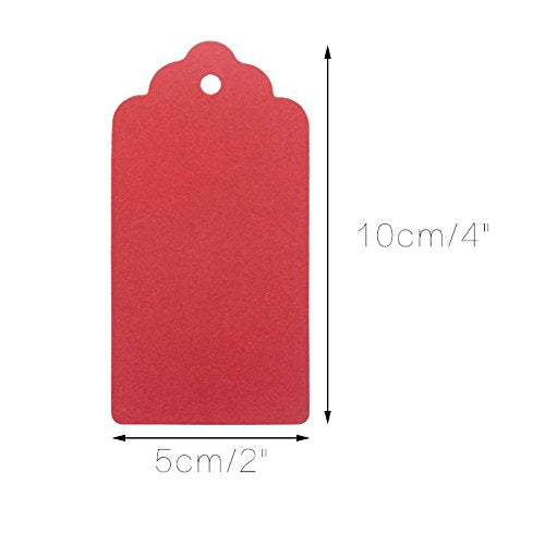 Valentine Red Gift Tags,Red Kraft Tags 100PCS Paper Gift Tags with String Craft Tags Perfect for Arts and Crafts,Valentine's Day, Wedding Christmas Day and Holiday - G2plus