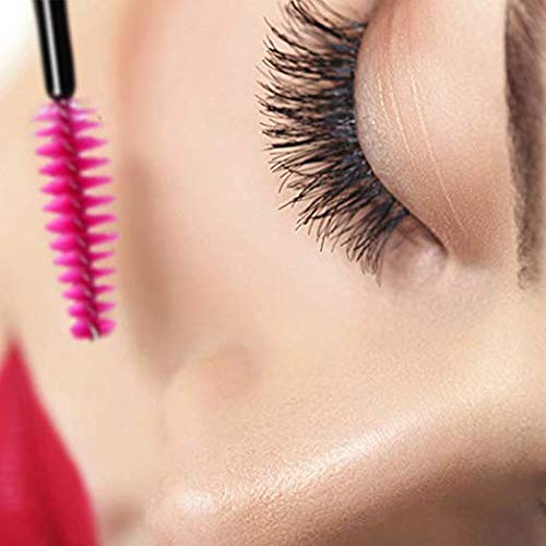 300PCS Pink Disposable Eyelash Mascara Brushes Wands Applicator Makeup Brush Kits