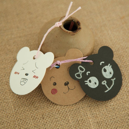 100 PCS Kraft Gift Tags Bear Shaped Brown Favor Tags with 100 Feet Jute Twine - G2plus