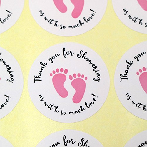 Original Design 120PCS Baby Shower Stickers,Thanks for Showering us,1.5inch Girl Boy & Gender Neutral Round Shower Stickers - G2plus